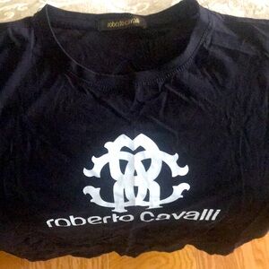 Roberto Cavalli T-Shirt, cotton, black, small for men